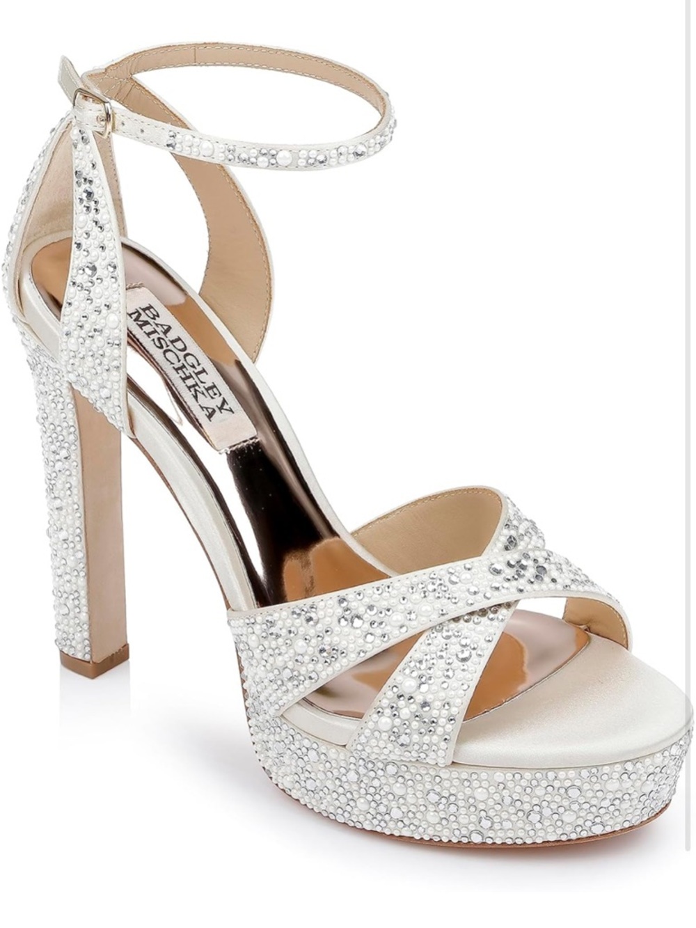 Badgley Mischka 👰🏼 Women's Fizzy Fantastic Rhinestone Bejeweled Platform size 9